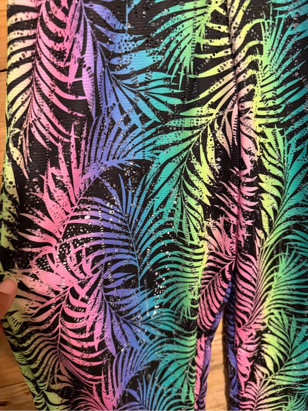 Justice Girls Neon Palm-Print Swim Coverup Pants - Pink, Green, Blue, Purple
